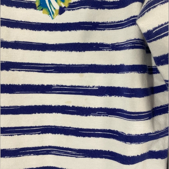 Ruby Rd Blouse Size Medium White with Stripes and Embellishments - Picture 5 of 5